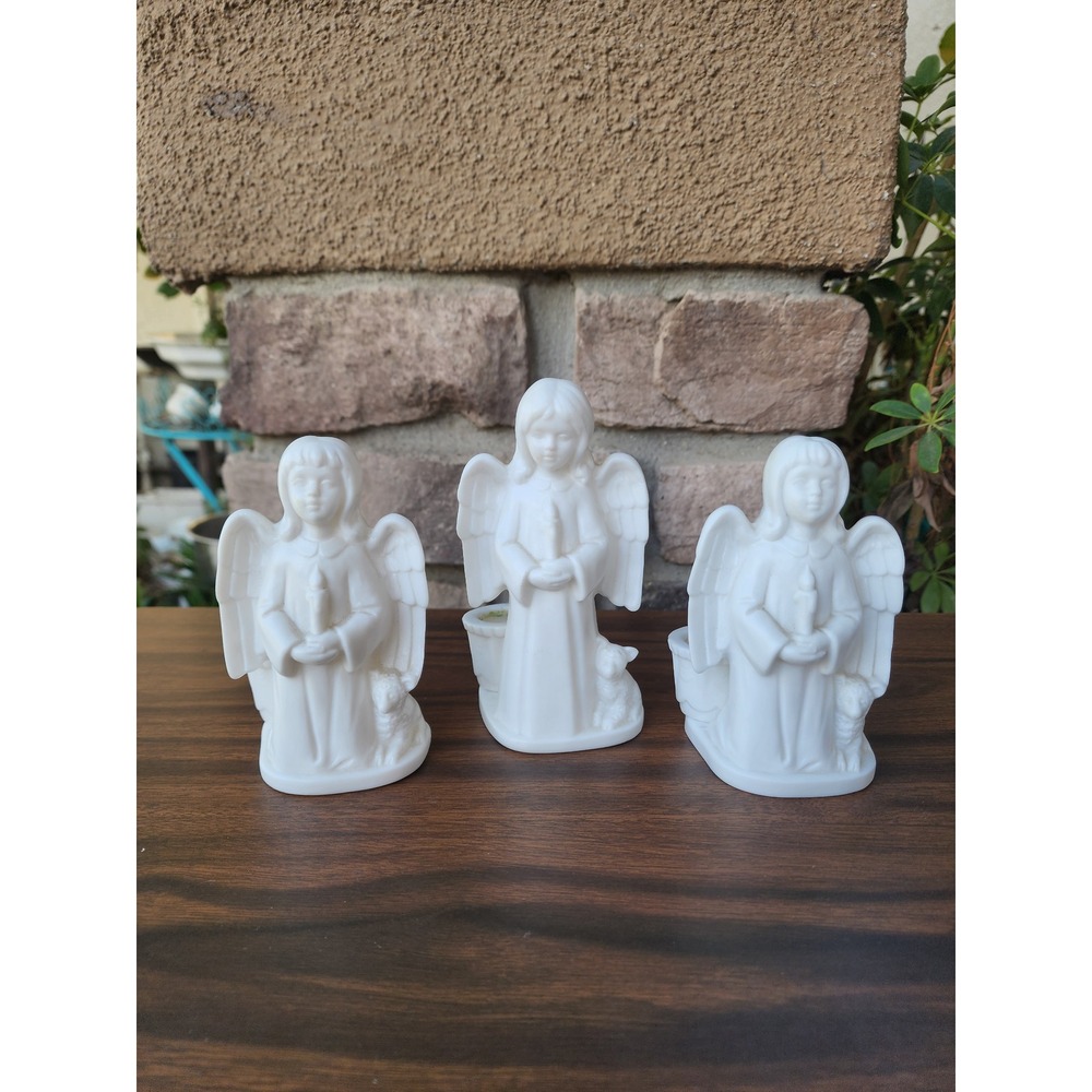 Vintage Colonial Candle Japan Angel Candle Holders Set of 3
